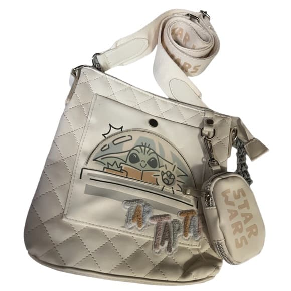 Disney StarWars Galaxy’s Edge Grogu Yoda TapTap Tap Crossbody w Coin Purse Cream