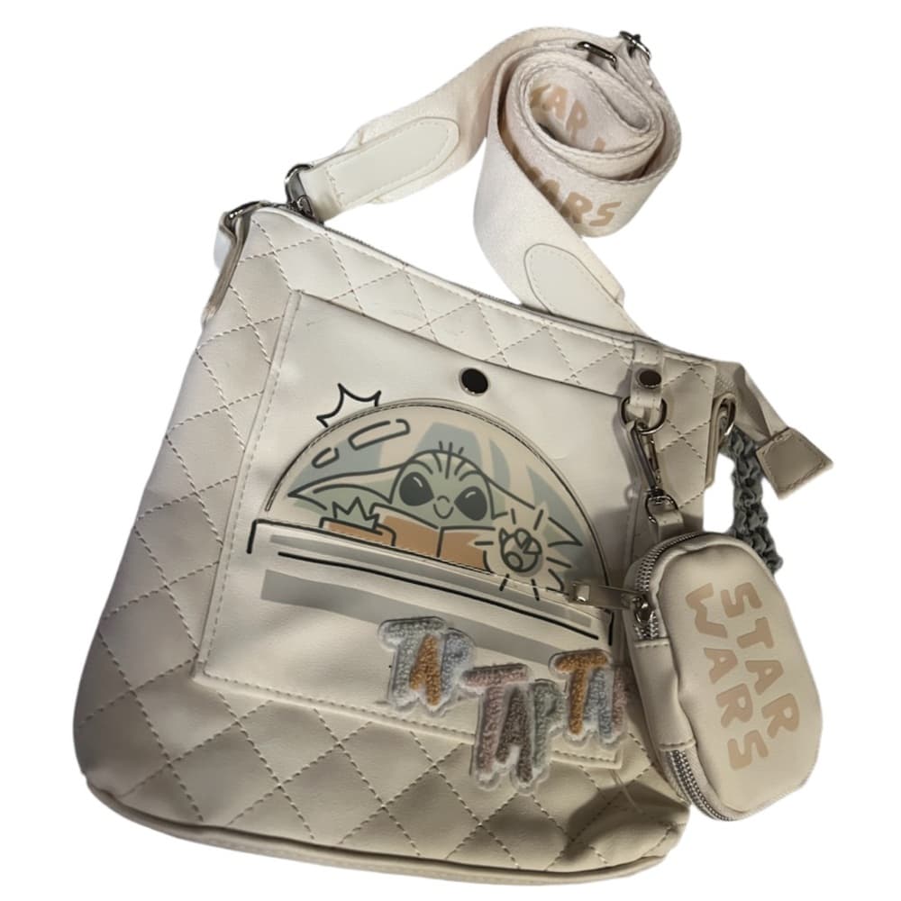 Disney StarWars Galaxy’s Edge Grogu Yoda TapTap Tap Crossbody w Coin Purse Cream - Thumbnail 2