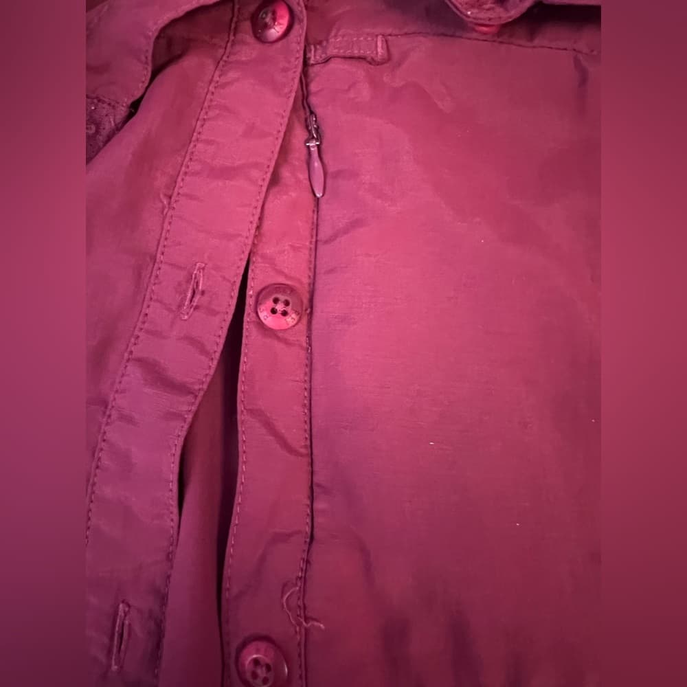Women's REI outdoors/camping burgundy button down shirt size L - Thumbnail 2