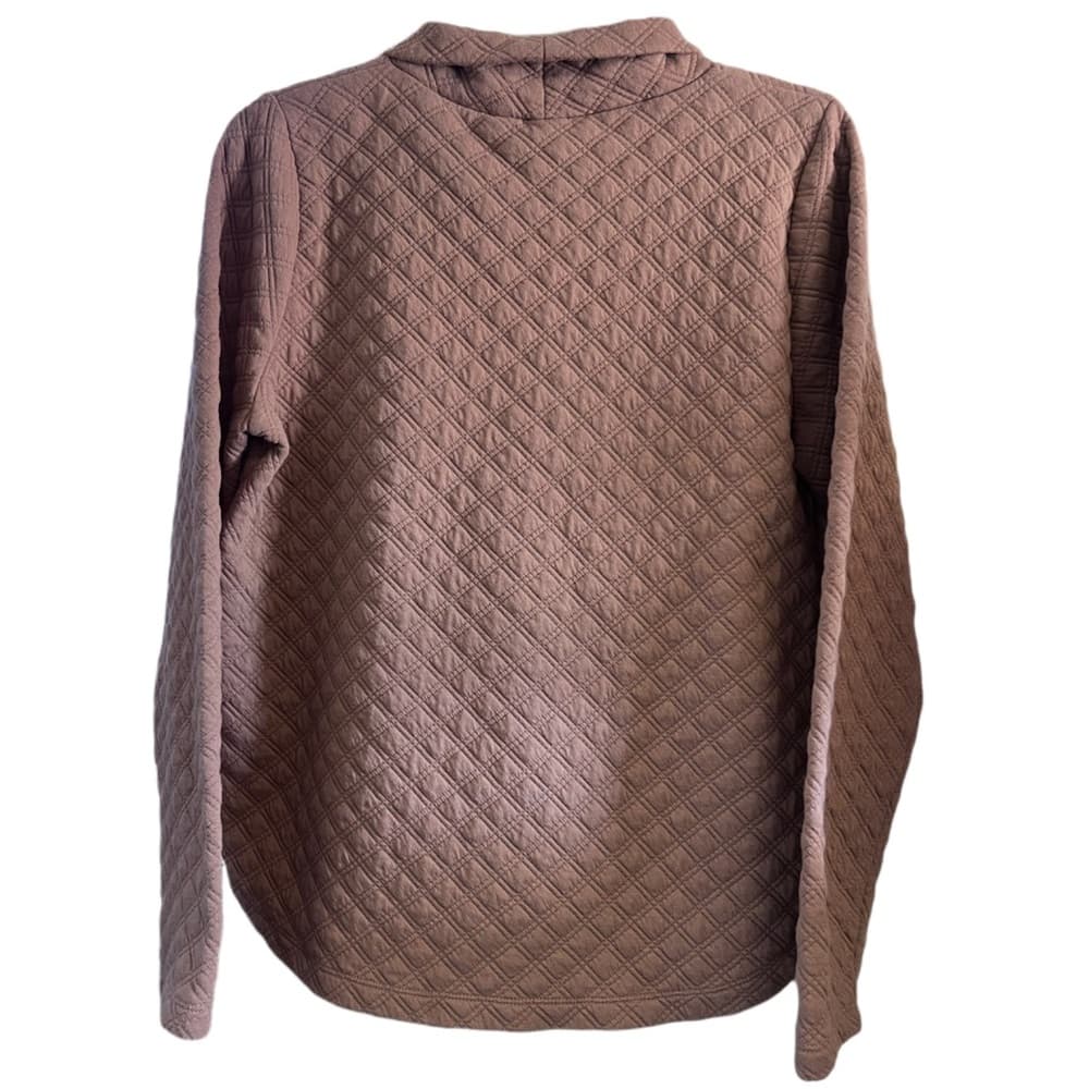 Women’s J.CREW Tan Quilted Long Sleeve Top Size S - Thumbnail 3
