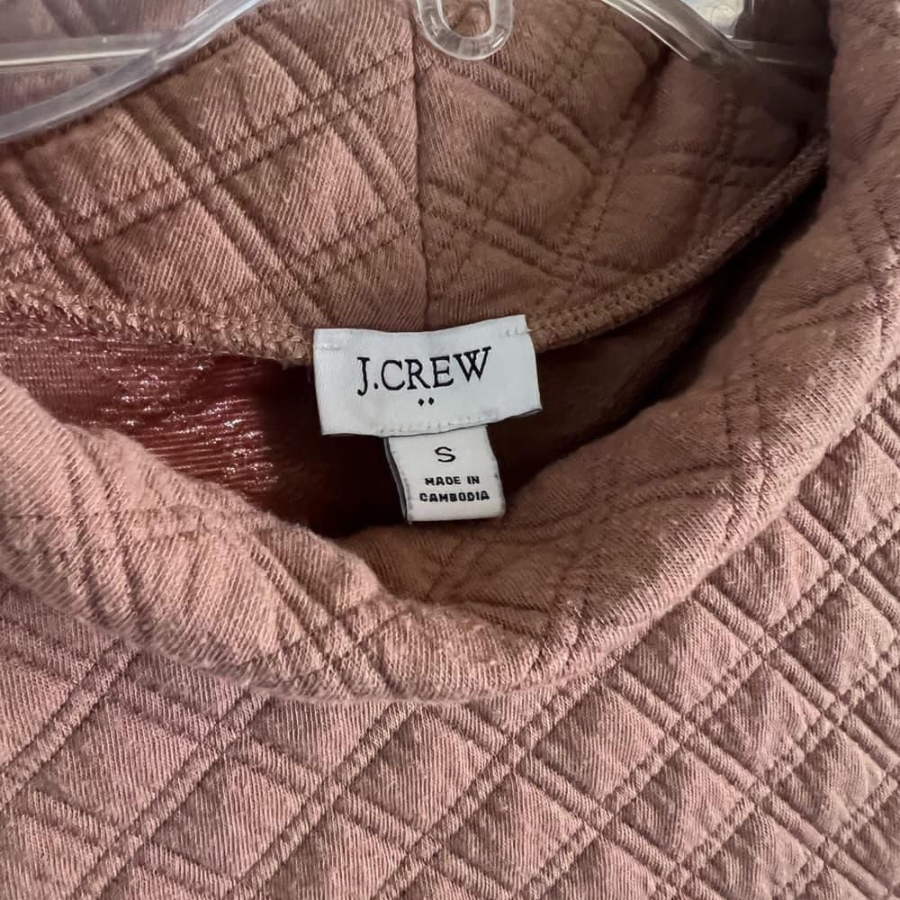 Women’s J.CREW Tan Quilted Long Sleeve Top Size S - Thumbnail 4