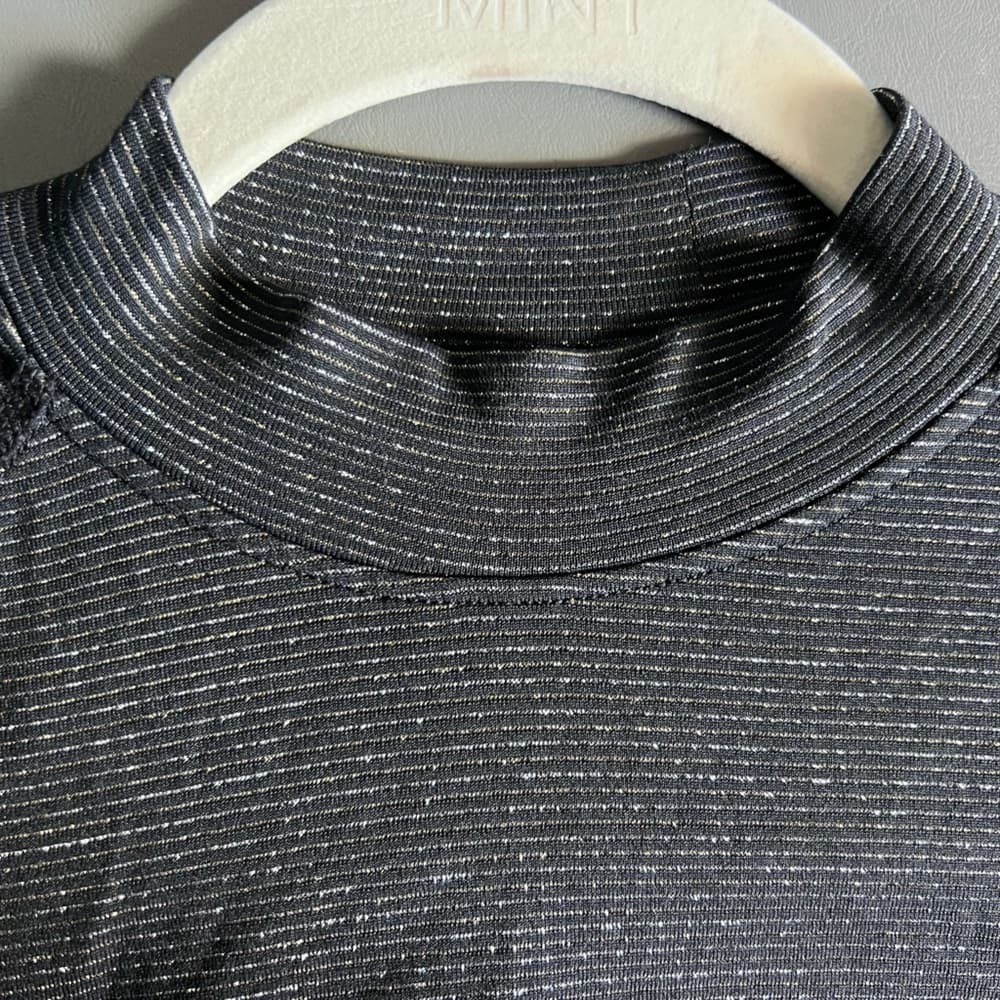 Women’s Nike Pro Warm Dri-Fit silver/gold sparkly stripes black size XL - Thumbnail 4
