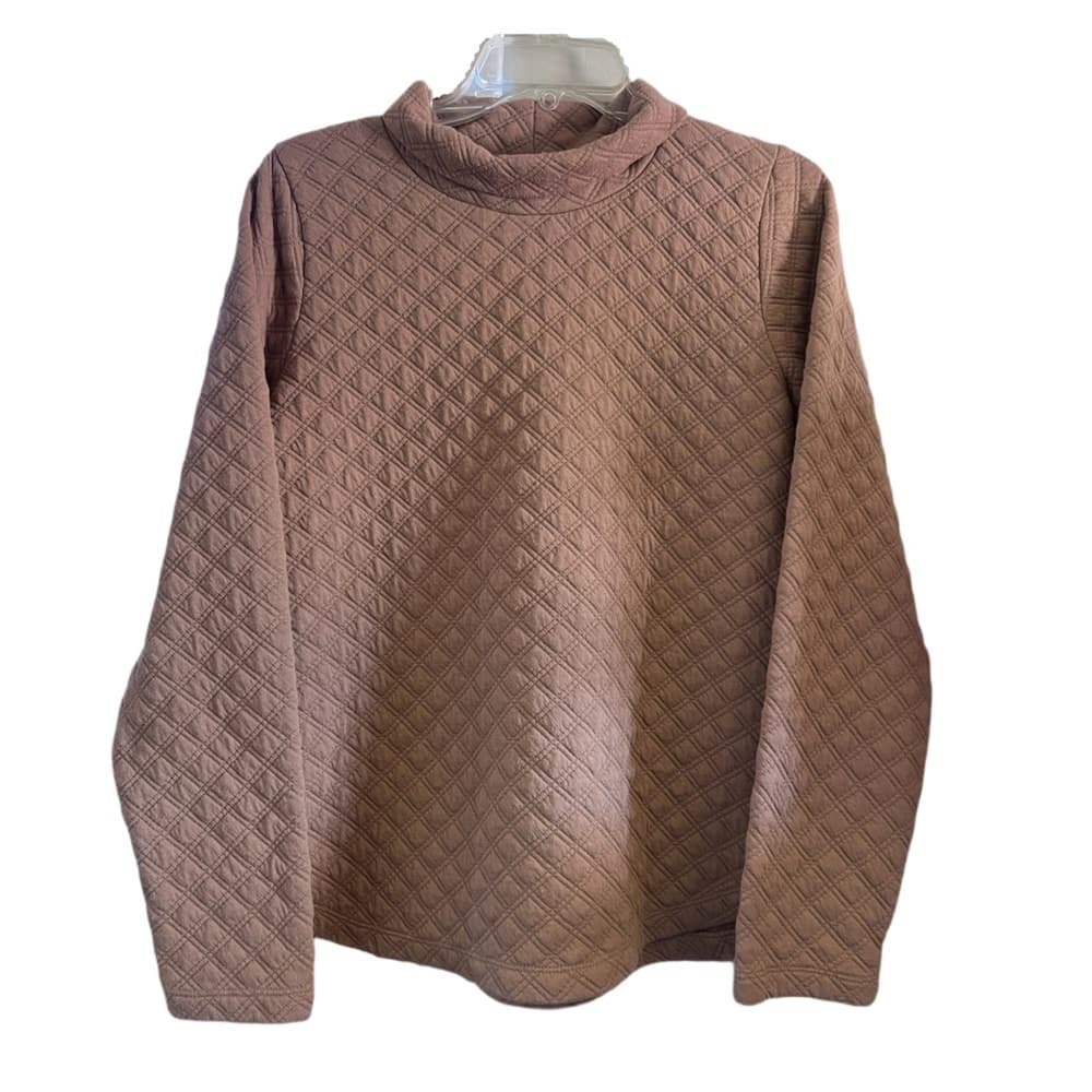Women’s J.CREW Tan Quilted Long Sleeve Top Size S - Thumbnail 2