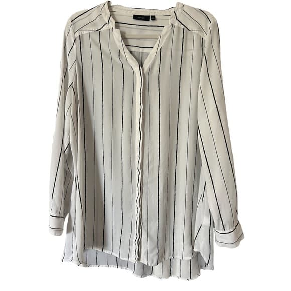 Apt 9 blouse white with black stripes size XL - Thumbnail 8