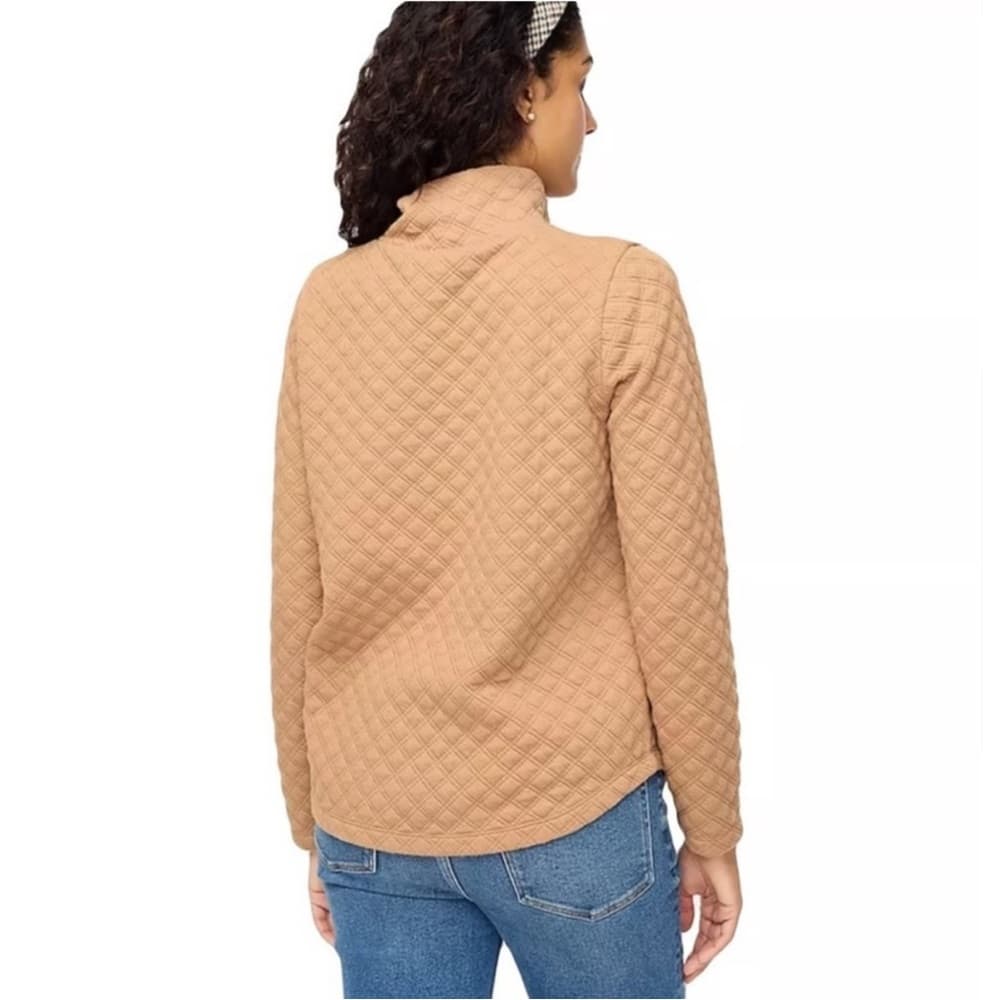 Women’s J.CREW Tan Quilted Long Sleeve Top Size S