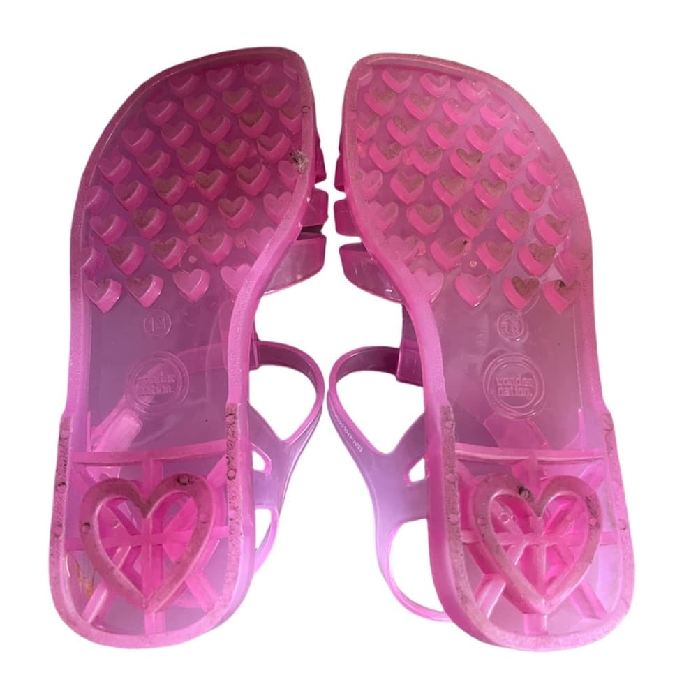 Girls Wonder Nation Pink Jelly Sandals Sz 13 Diamonds Pink Summer Breathable - Thumbnail 4