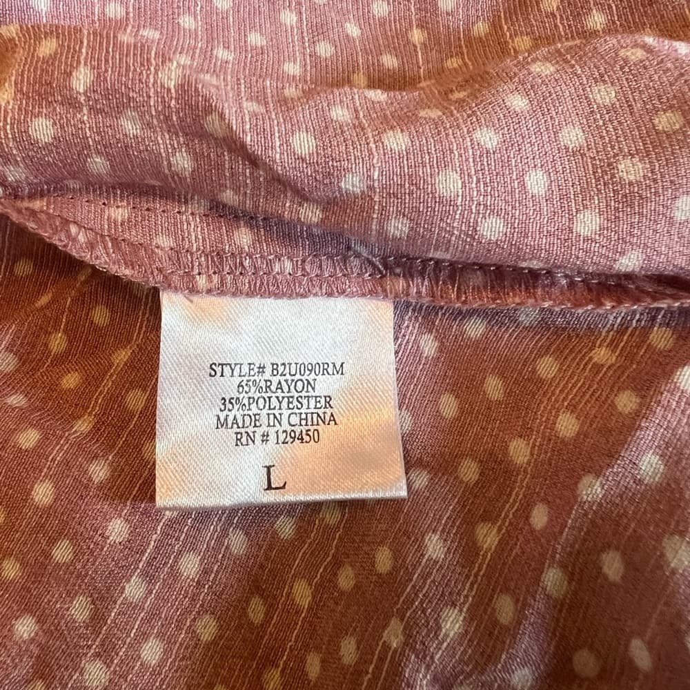Fred David pink polka dot blouse size L - Thumbnail 4