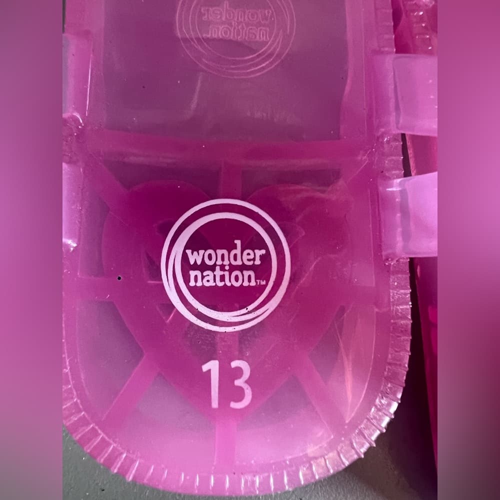 Girls Wonder Nation Pink Jelly Sandals Sz 13 Diamonds Pink Summer Breathable - Thumbnail 6