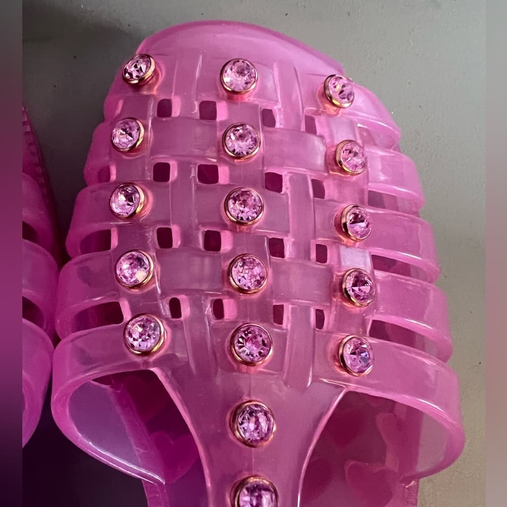 Girls Wonder Nation Pink Jelly Sandals Sz 13 Diamonds Pink Summer Breathable - Thumbnail 7