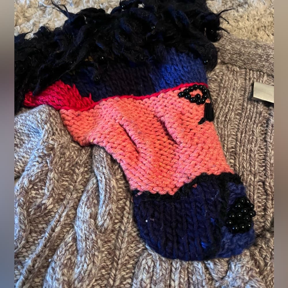 ANTHROPOLOGIE *RARE* 2010 Sz M Leifsdottir Horse Head Wool Chunky Knit Sweater - Thumbnail 7