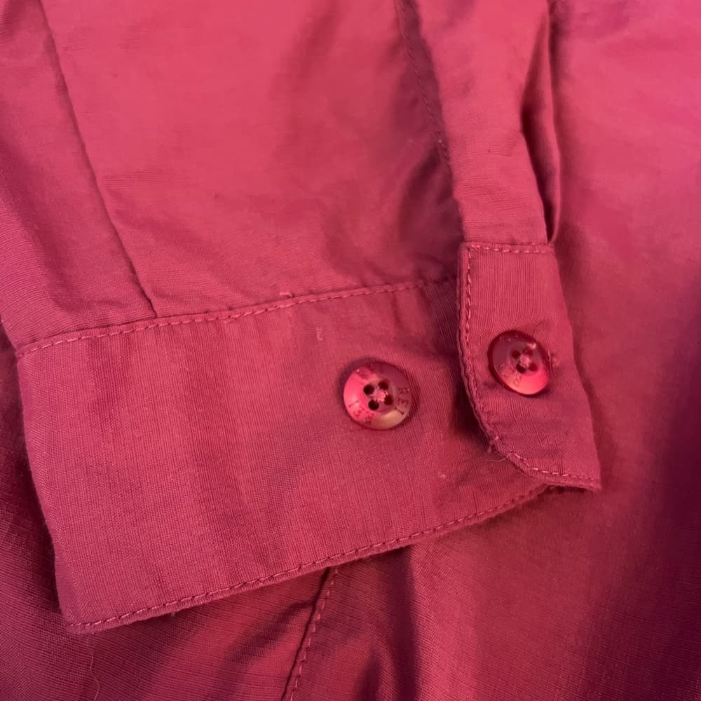 Women's REI outdoors/camping burgundy button down shirt size L - Thumbnail 9