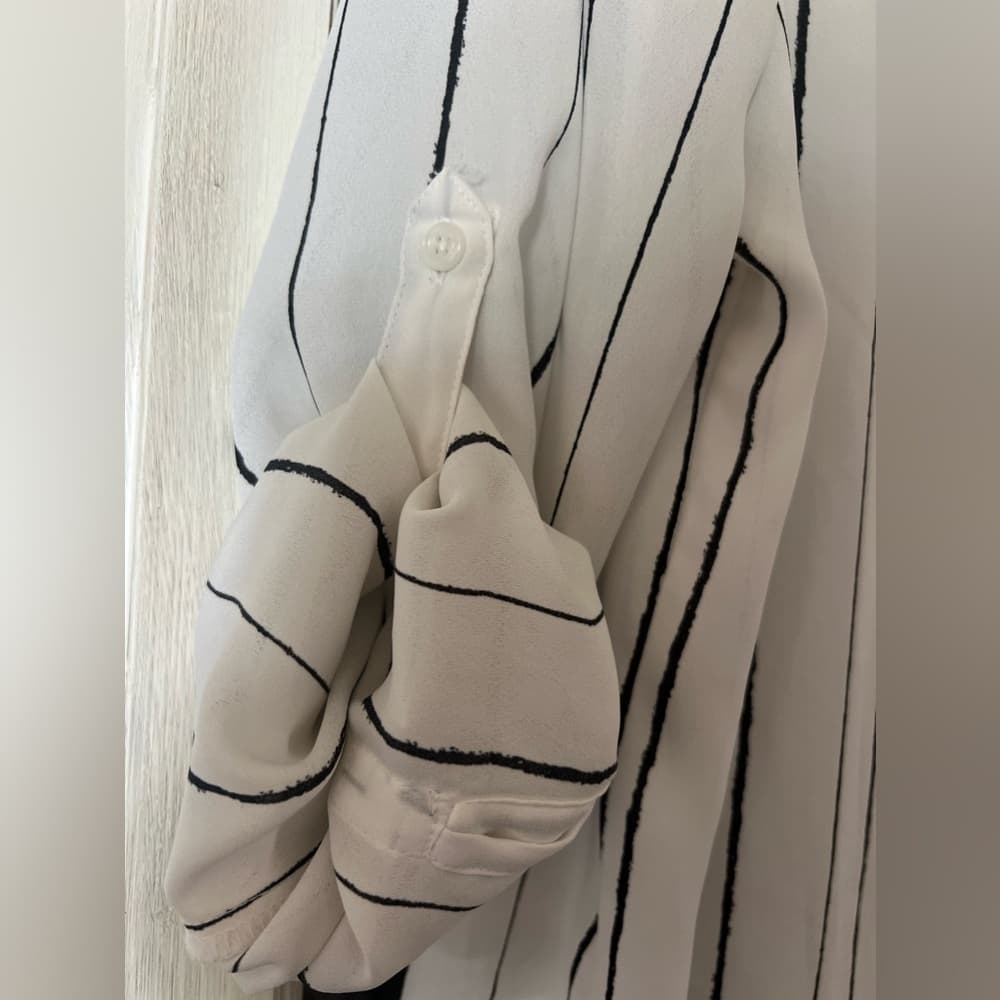 Apt 9 blouse white with black stripes size XL - Thumbnail 6