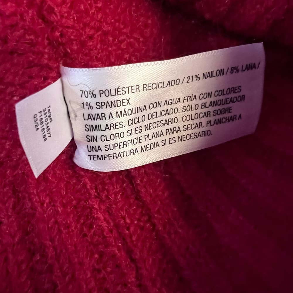 Wild Fable Size M Deep Red Chunky Knit V Neck Sweater - Thumbnail 9