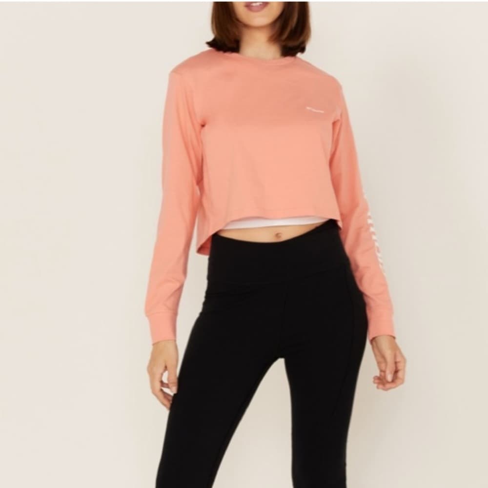 Women’s Columbia cropped shirt coral size L