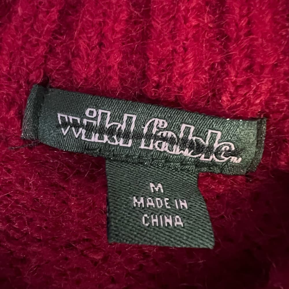 Wild Fable Size M Deep Red Chunky Knit V Neck Sweater - Thumbnail 11