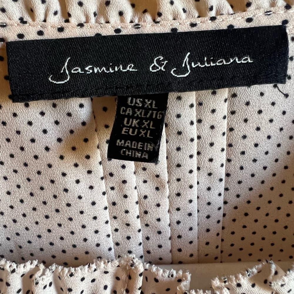 Jasmine & Juliana size XL light pink polka dot blouse - Thumbnail 2