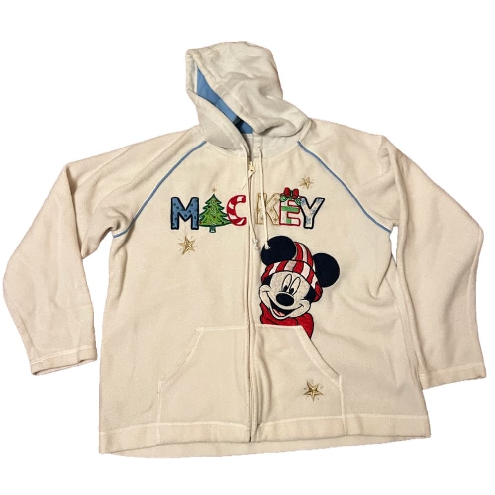 Vintage Disney Holiday Full Zip Fleece sweater Size XL - Thumbnail 7