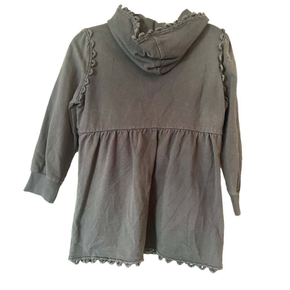 Anthropologie| Lilka gray zip up hoodie with bow pockets size M