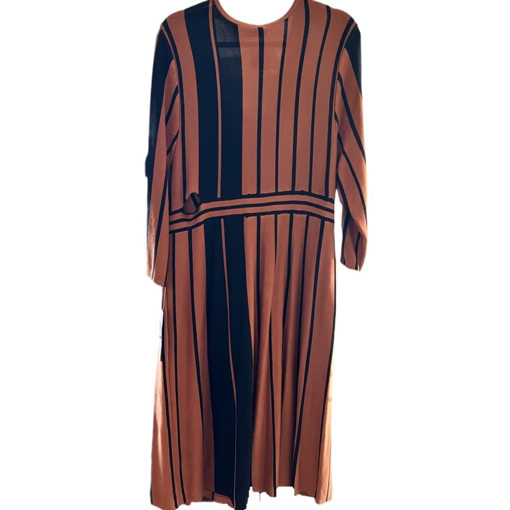 NWT Nina Leonard striped v neck midi dress size XL