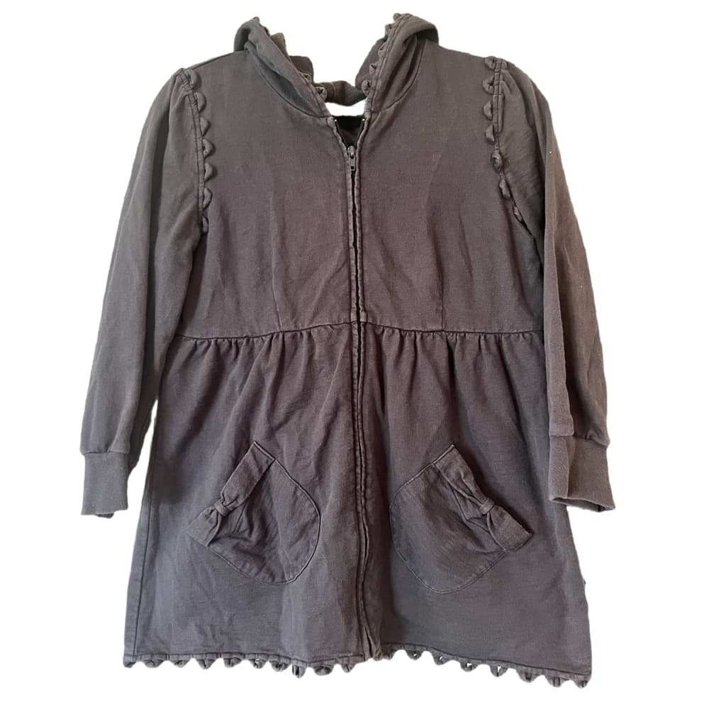 Anthropologie| Lilka gray zip up hoodie with bow pockets size M - Thumbnail 6