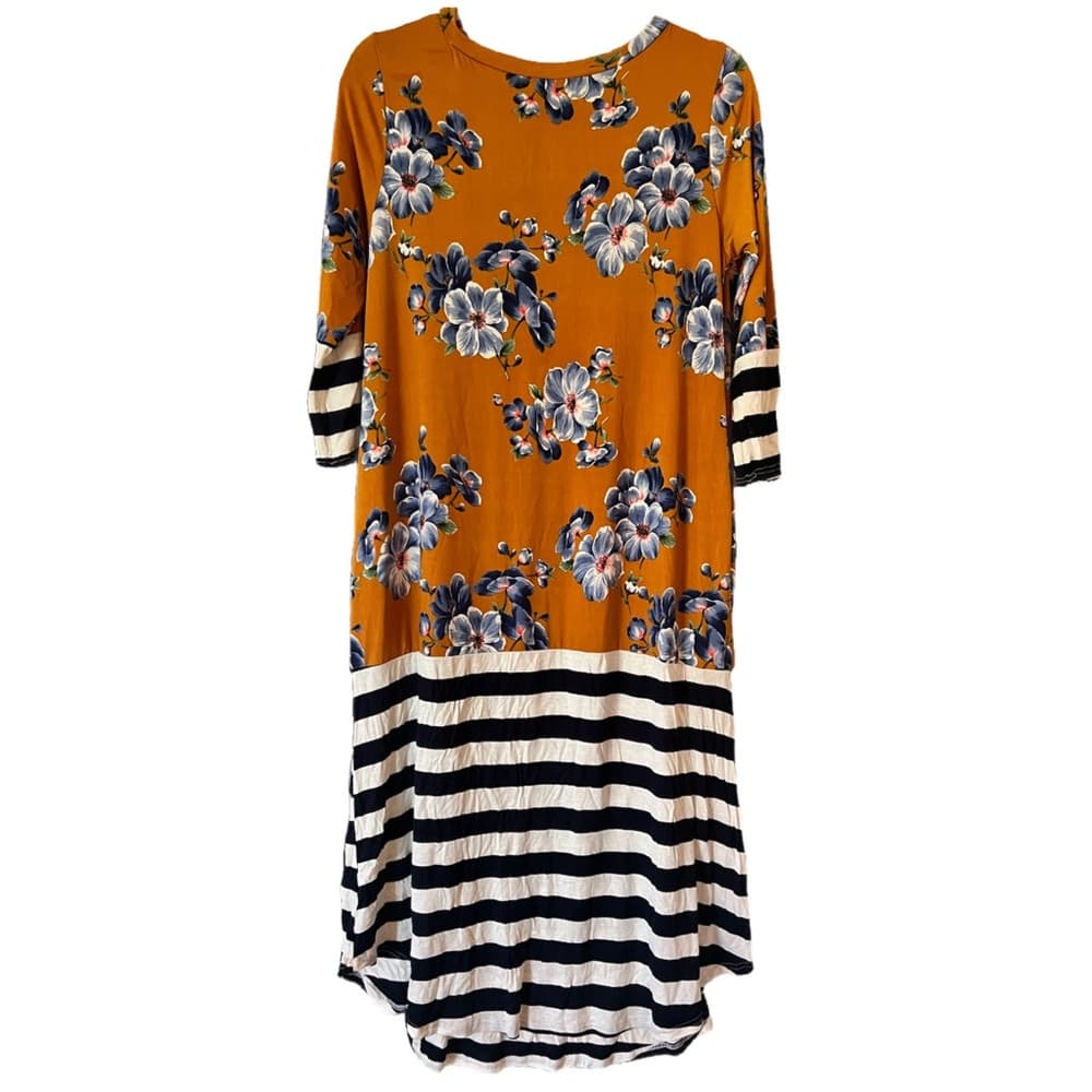 Flamingo Urban dress with pockets size M floral and striped - Thumbnail 3