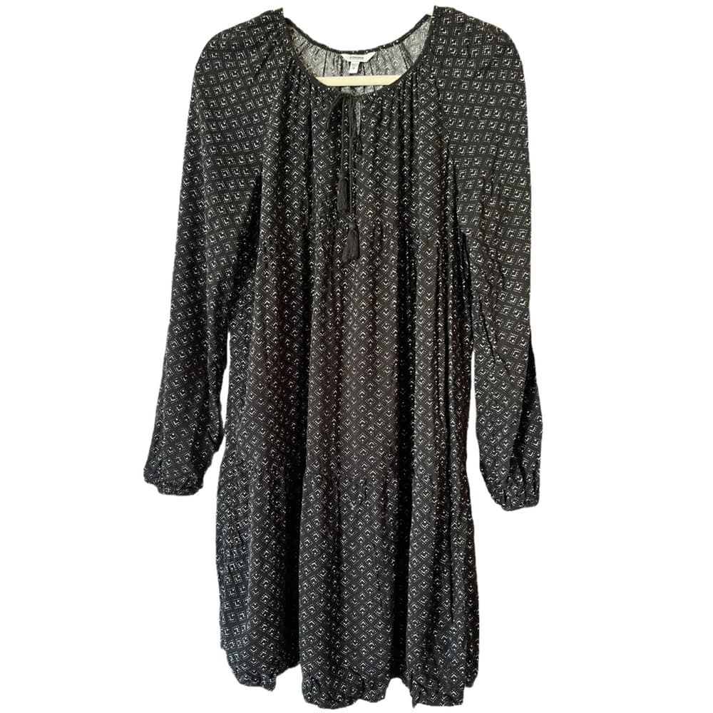 Sonoma black and white printed tunic/dress size M - Thumbnail 2