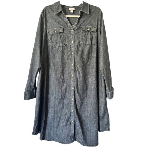 Isabel maternity jean button down dress size XXL - Thumbnail 6