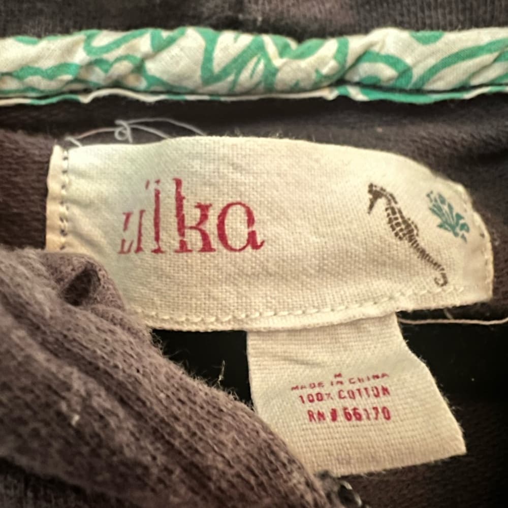 Anthropologie| Lilka gray zip up hoodie with bow pockets size M - Thumbnail 4