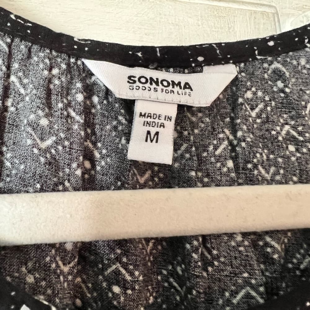 Sonoma black and white printed tunic/dress size M - Thumbnail 4