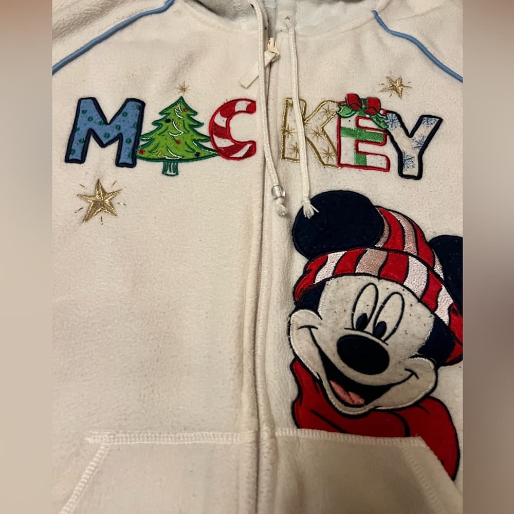 Vintage Disney Holiday Full Zip Fleece sweater Size XL - Thumbnail 6