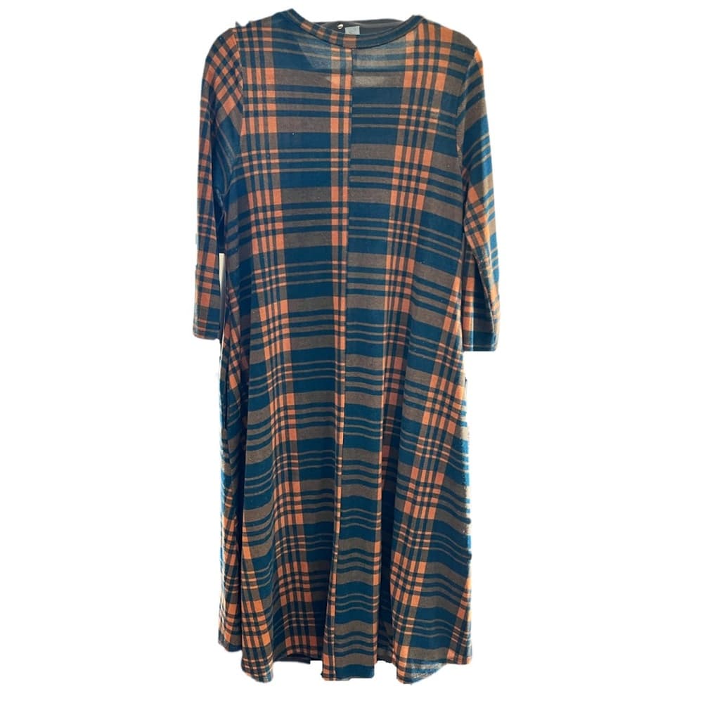 Bellamie midi swing dress plaid with pockets