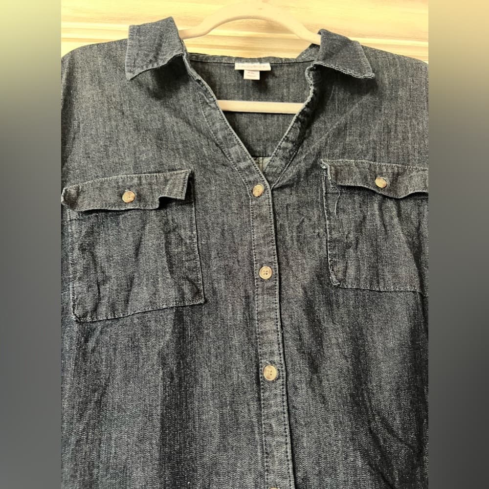 Isabel maternity jean button down dress size XXL - Thumbnail 2