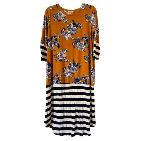 Flamingo Urban dress with pockets size M floral and striped - Thumbnail 2
