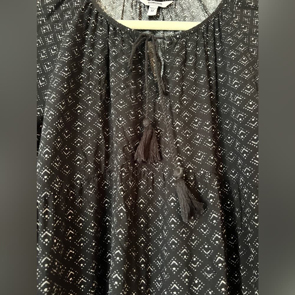 Sonoma black and white printed tunic/dress size M - Thumbnail 5