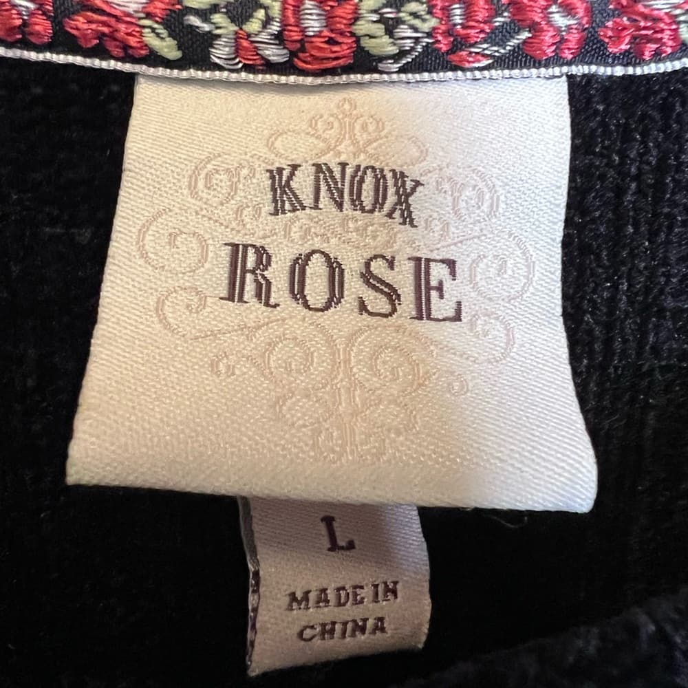 Knox Rose Black Sweater Lace Sleeve size L - Thumbnail 5