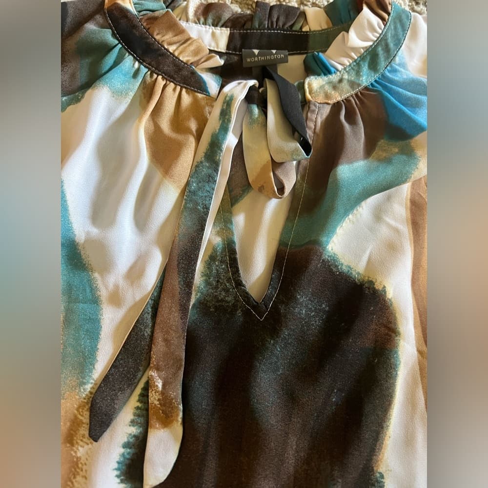 Worthington Asymmetrical Print Top Size XL - Thumbnail 2