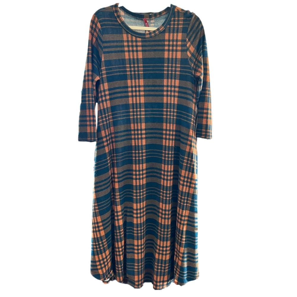 Bellamie midi swing dress plaid with pockets - Thumbnail 4
