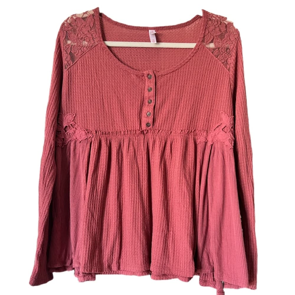 xhileration sweatery top lace and button detailing size XL - Thumbnail 7