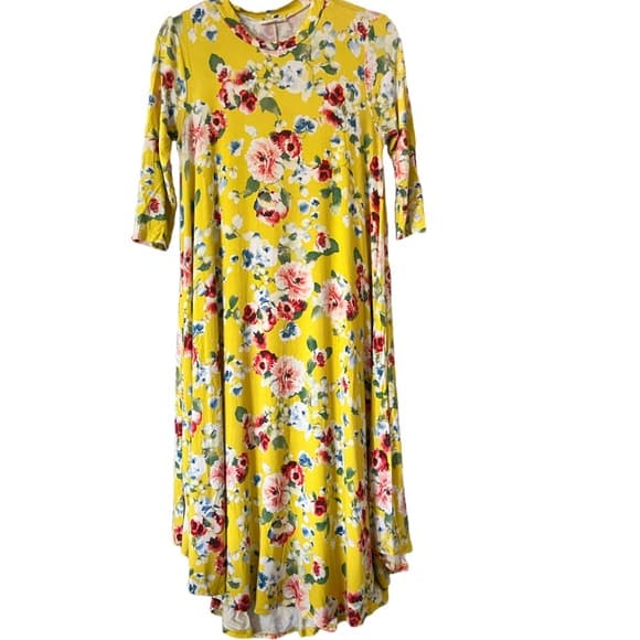 Flamingo Urban flowy dress yellow floral - Thumbnail 2