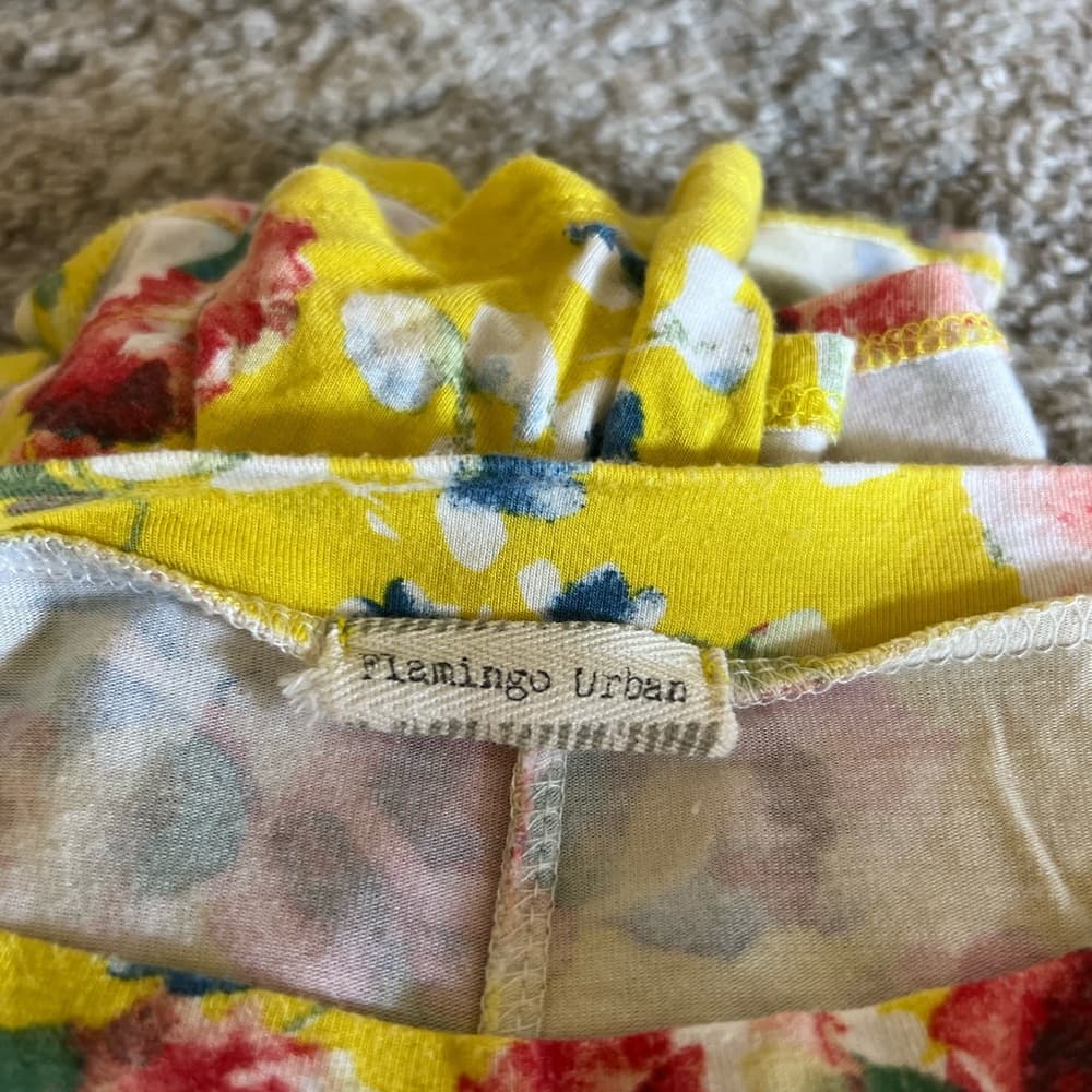 Flamingo Urban flowy dress yellow floral - Thumbnail 4