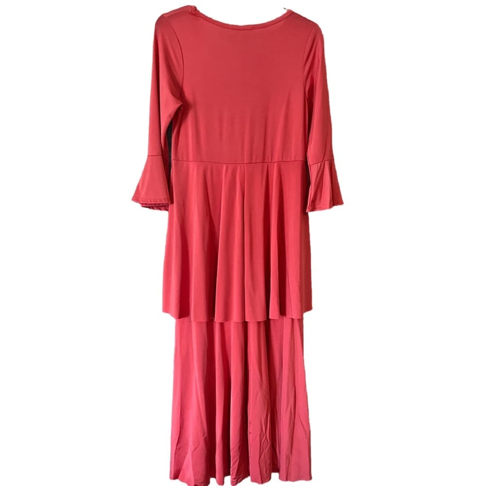 Klassy Girl Boutique Hailey & co. Coral ruffle dress size M - Thumbnail 3