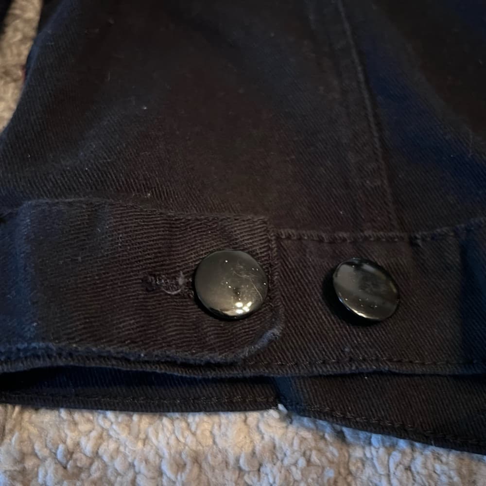 Tres Bien Black Cropped Jean Jacket size L - Thumbnail 6