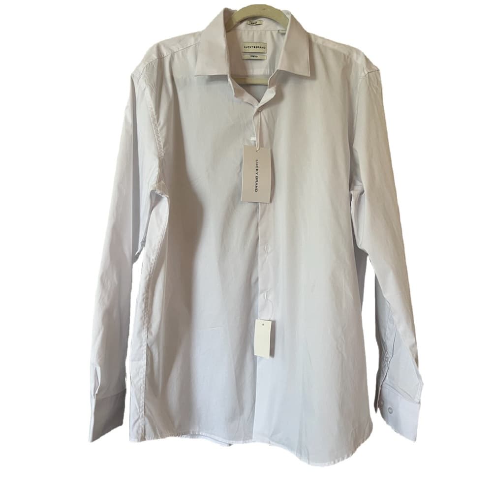 NWT Lucky Brand white dress shirt XL (17-17 1/2)(34-35) slim fit - Thumbnail 7