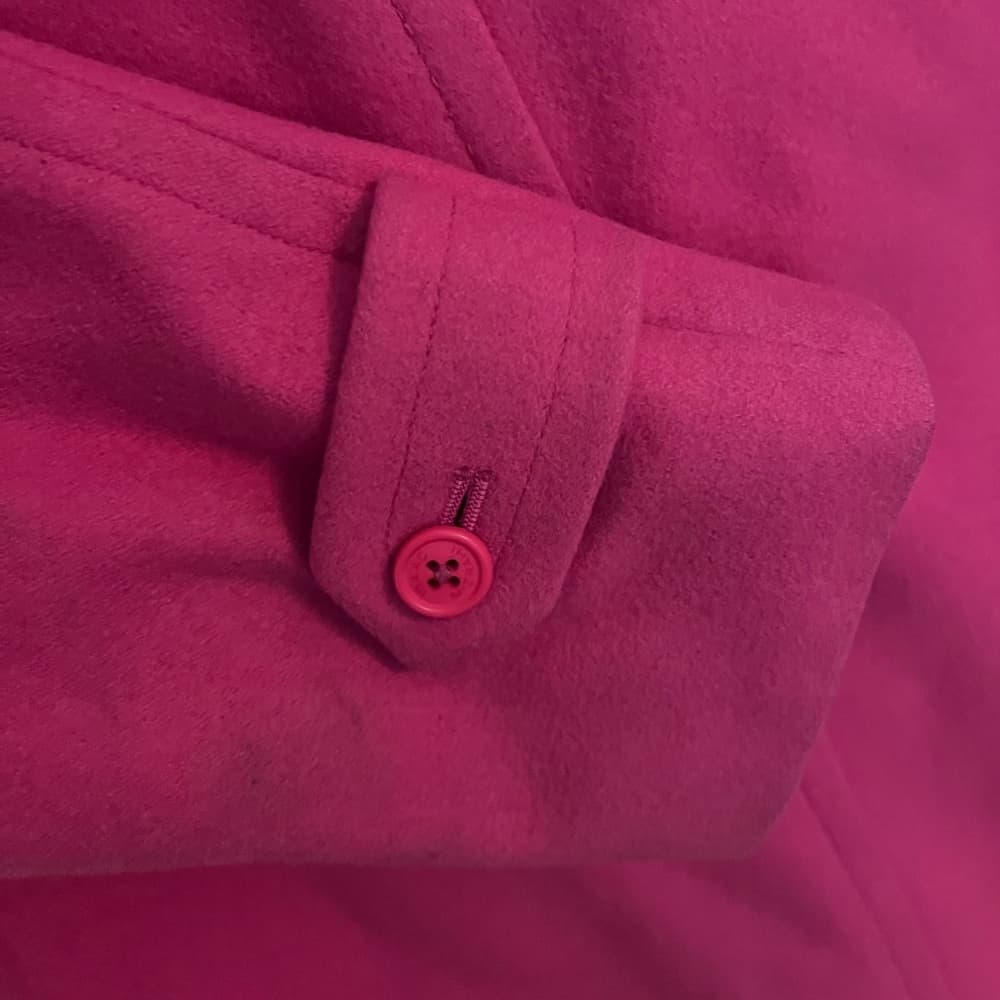 Isaac Mizrahi Long Wool Overcoat Pink Size M With Hood and Pockets - Thumbnail 2