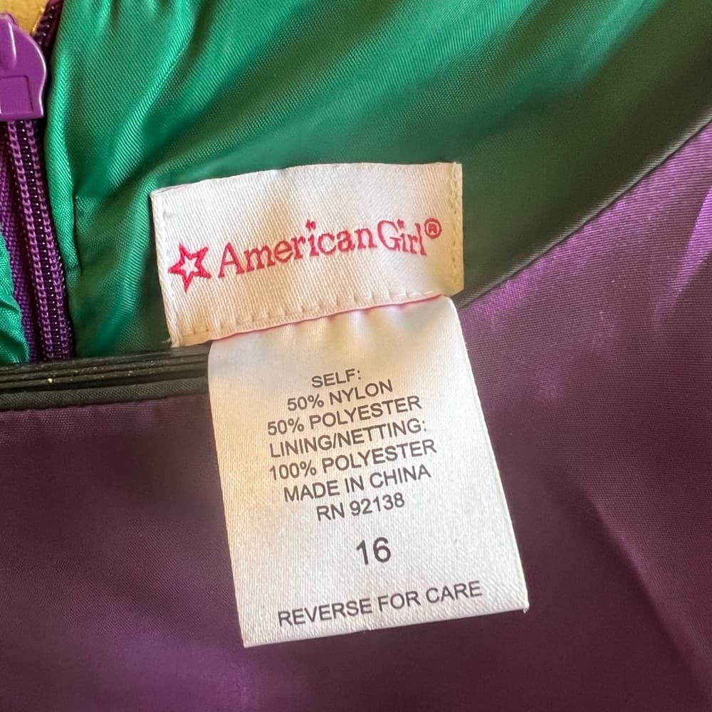 American Girl Dress with matching doll outfit girls size 16 - Thumbnail 2