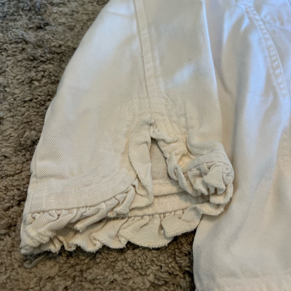 Nu Influence white faux jean jacket size small - Thumbnail 4
