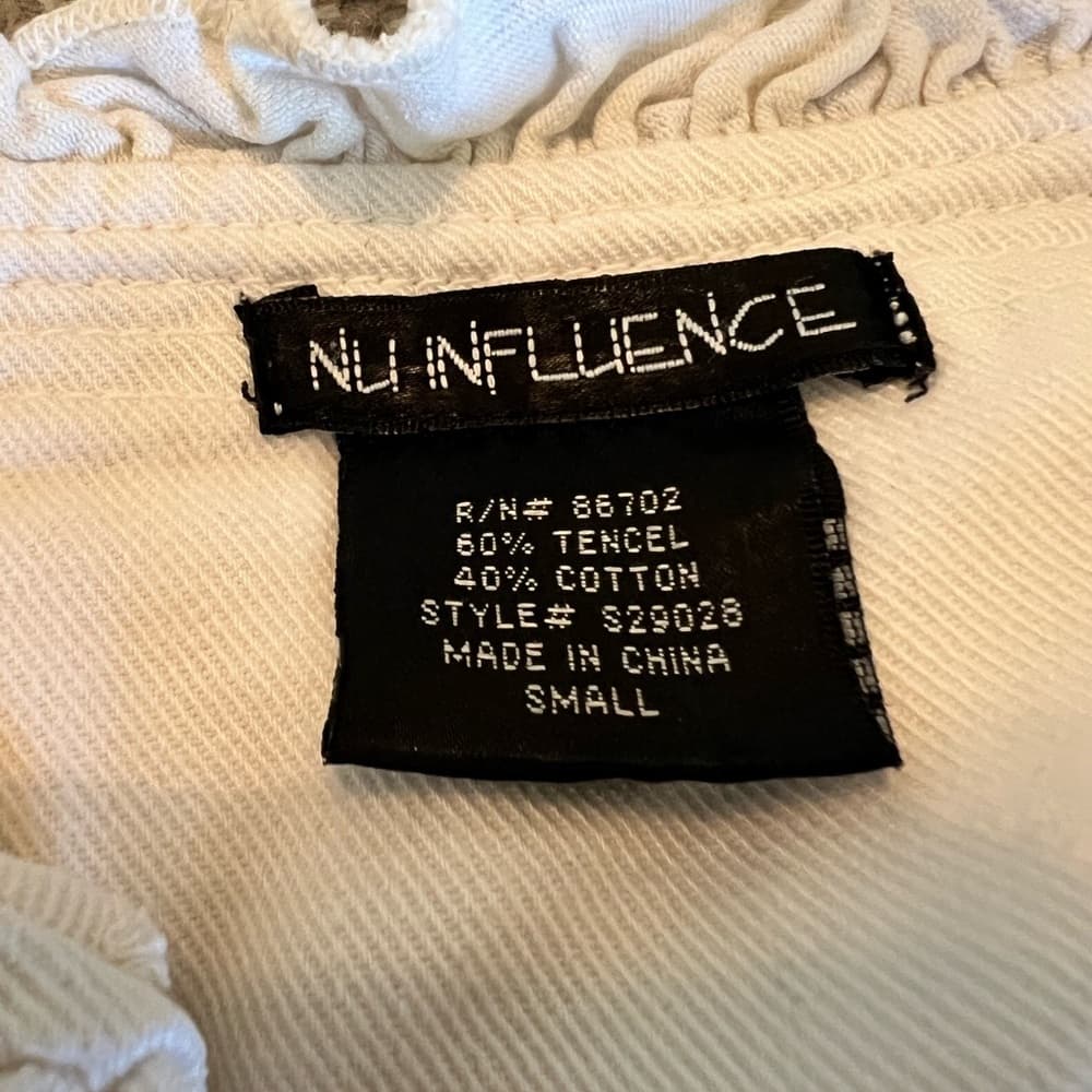 Nu Influence white faux jean jacket size small - Thumbnail 5