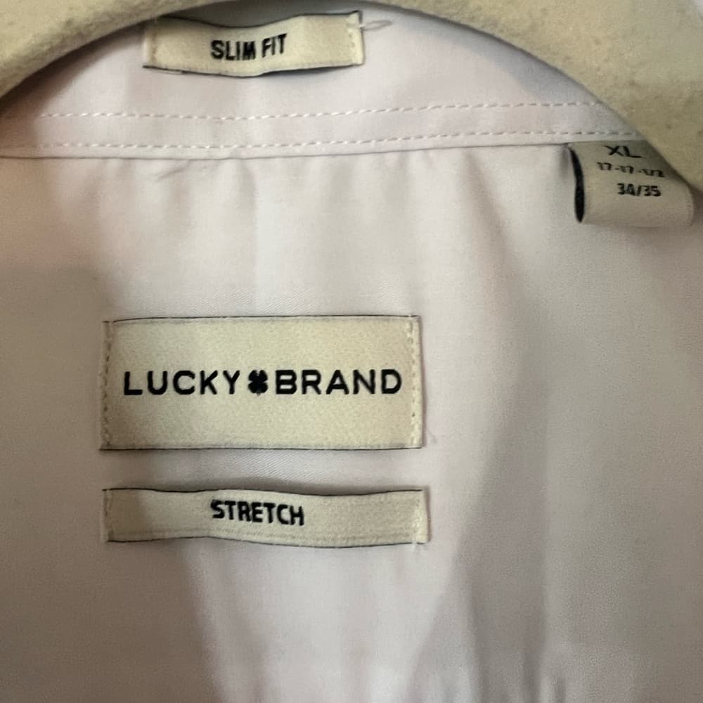 NWT Lucky Brand white dress shirt XL (17-17 1/2)(34-35) slim fit - Thumbnail 6