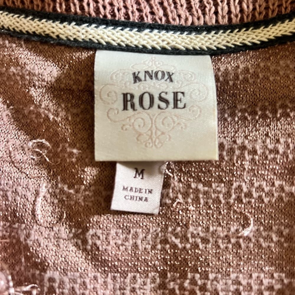 Knox Rose Open Cardigan Sweater Size M Dusty Pink - Thumbnail 5