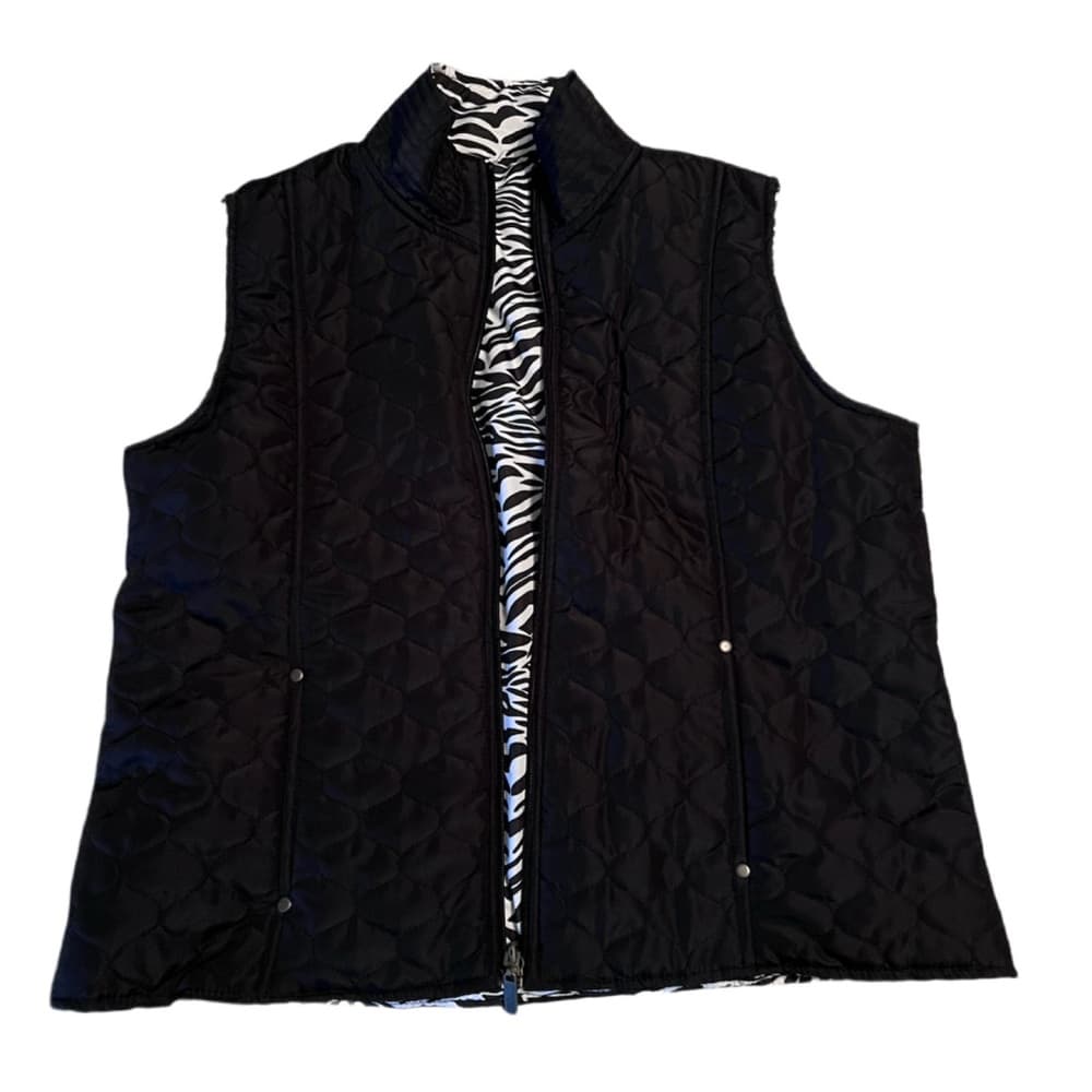 Women's REVERSIBLE zip up vest with pockets size M - Thumbnail 3